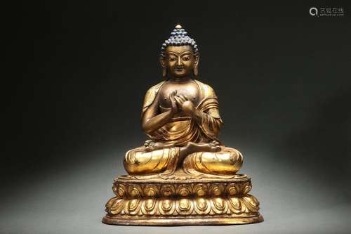 Gilt Bronze Statue of Sakyamuni