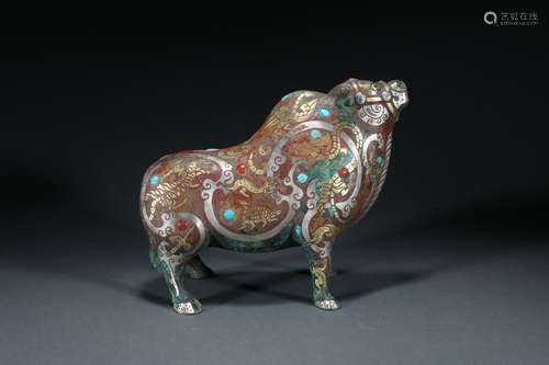 Bronze Animal with Gold Plating Design