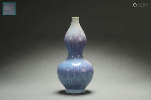 Flambe Glazed Gourd-shaped Vase, Qianlong Reign Period, Qing...