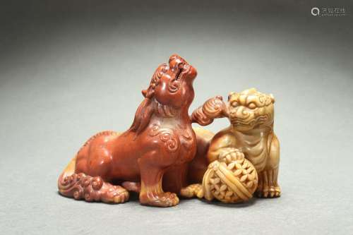 Chinese Shoushan Stone Animal Decoration
