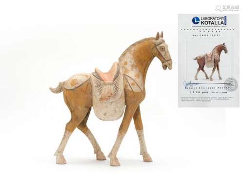 painted pottery walking horse,TL Tested