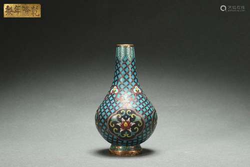 Chinese Cloisonne Vase, Qianlong Reign Period, Qing Dynasty