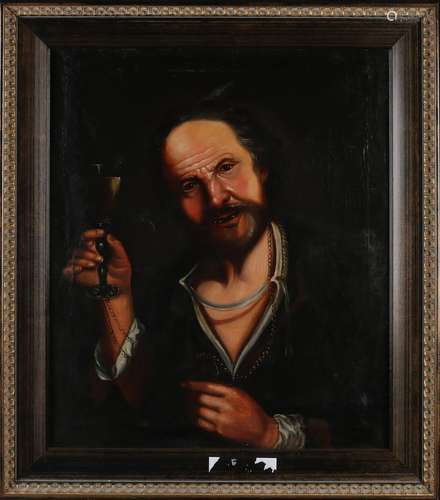 Unsigned, Man with wine glass