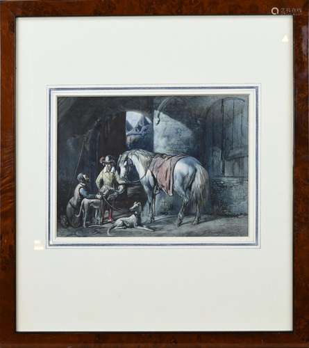 G. Craeyvanger, Figures with horse in stable