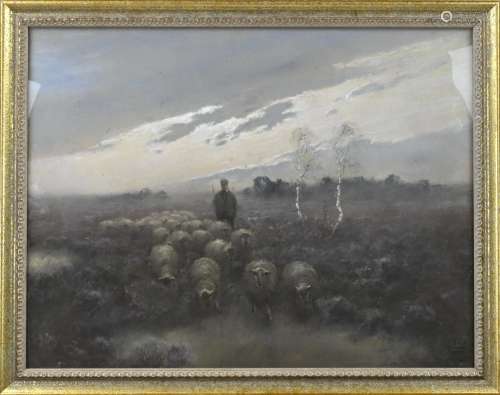 G. Cox, Shepherd with sheep