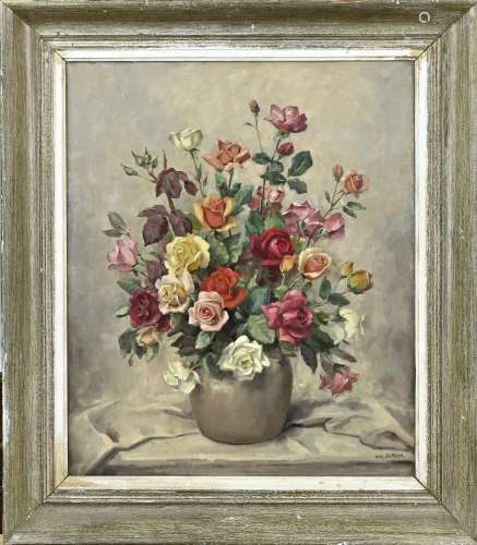 Hugo Berten, Vase with roses