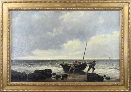 Joseph Schakewits, Beach view with fishermen