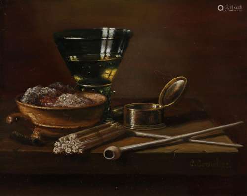C. Cornelisz, Still Life with Roemer and Tobacco and Pipe