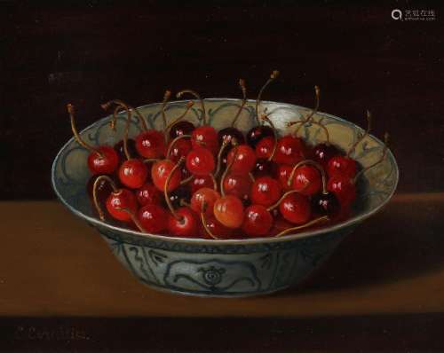 C. Cornelisz, Still life with cherries in a Chinese bowl