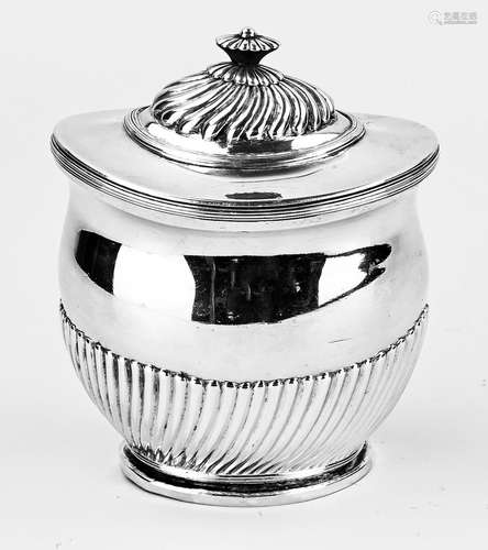 silver tea caddy