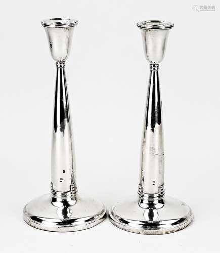 Two silver candlesticks