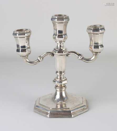Silver three-light candlestick
