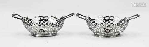 2 Silver bonbon dishes