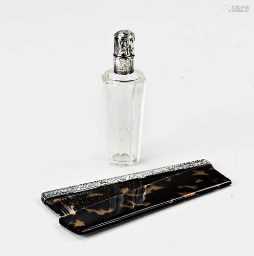 Comb & perfume bottle with silver