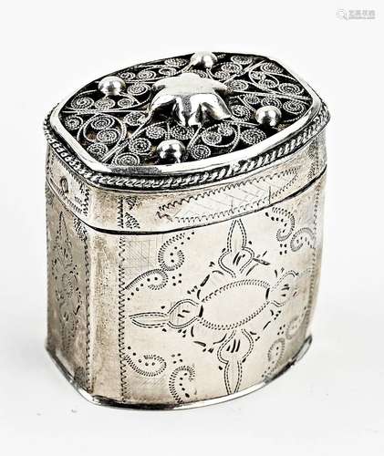 Antique silver loderein box