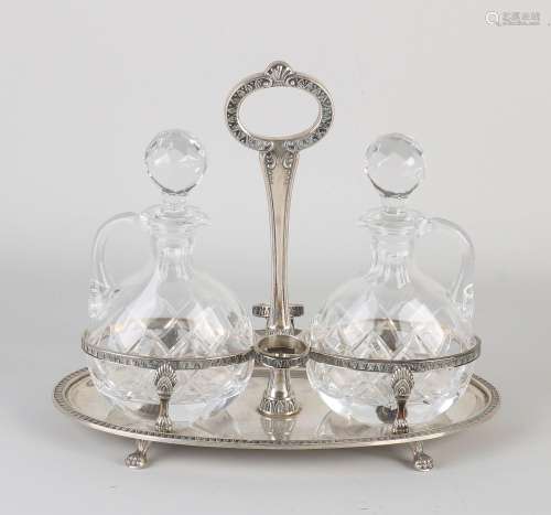 Decanters set with silver