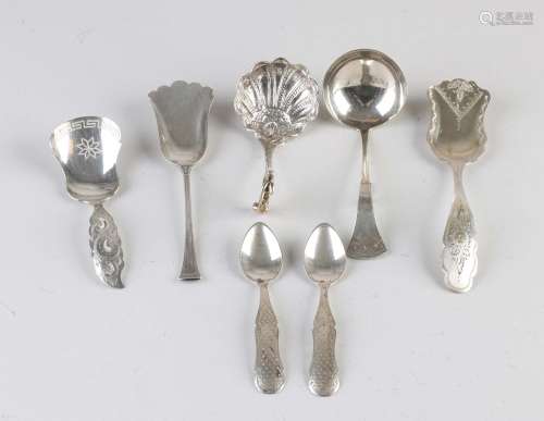Lot silver spoons, 7x