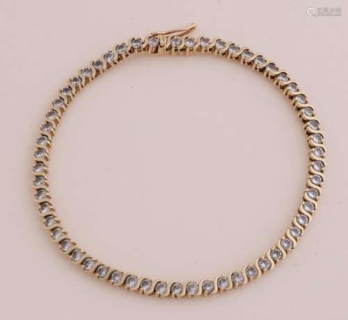 Gold tennis bracelet, zirconia