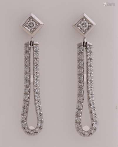 White gold earrings with diamonds