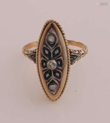 Gold ring with old diamond