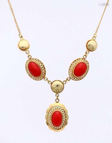 Gold choker and red coral