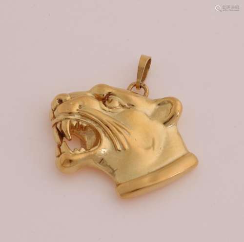 Gold pendant, panther head