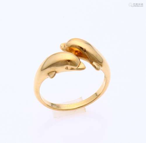 Gold ring with dolphin
