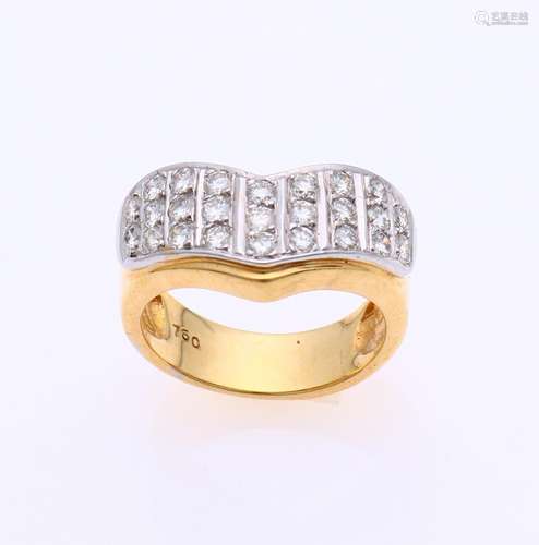 Gold ring with diamonds.