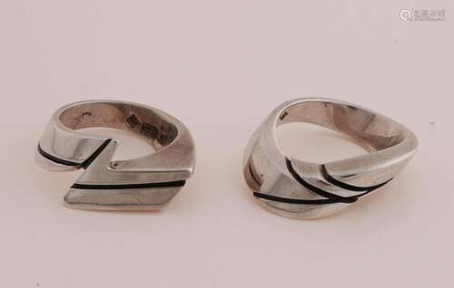 2 Silver design rings