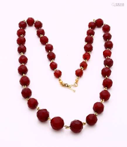 Necklace with carnelian beads