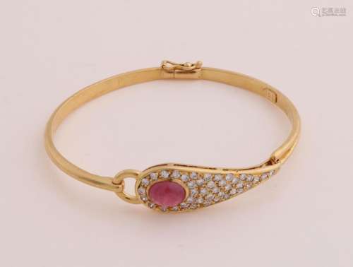 Gold bracelet ruby and diamond