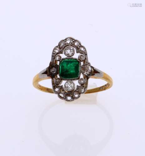 Antique ring with emerald