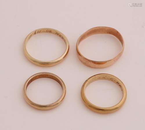 Lot of gold wedding rings