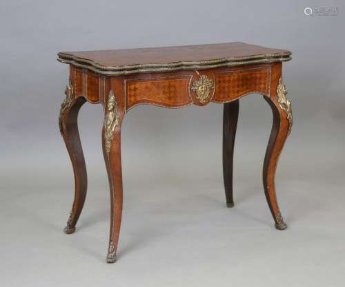 A late 19th century Louis XV style kingwood parquetry and gi...