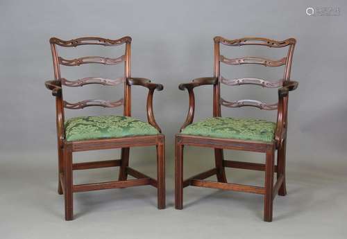 A set of eight early 20th century George III style mahogany ...