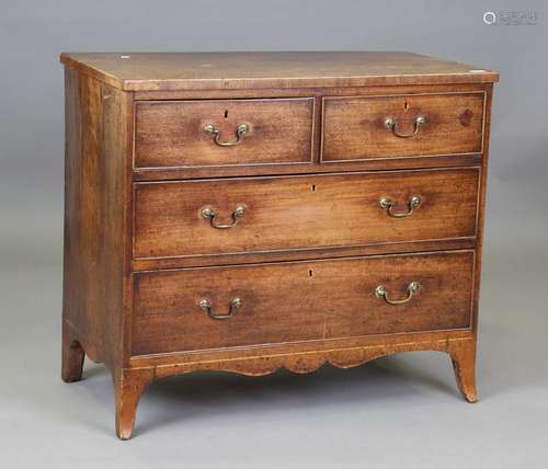 A late George III mahogany chest of two short and two long d...