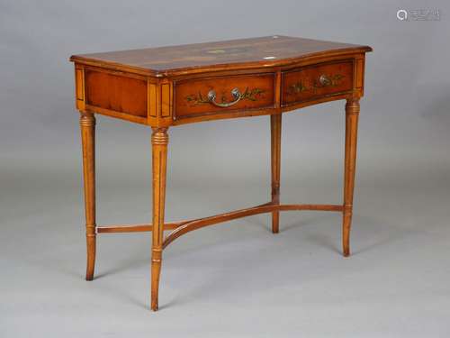 A late 20th century reproduction yew side table with Neoclas...