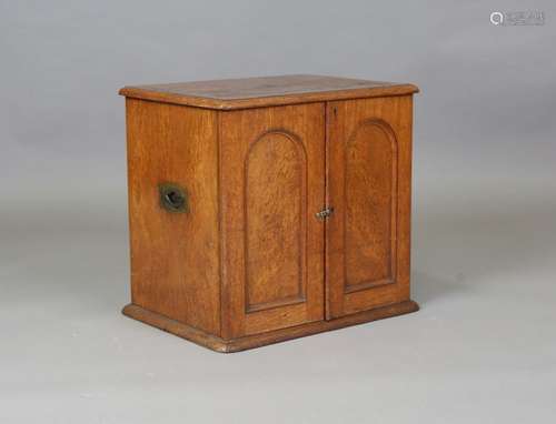 A mid-Victorian oak table-top collector's chest by Elkington...