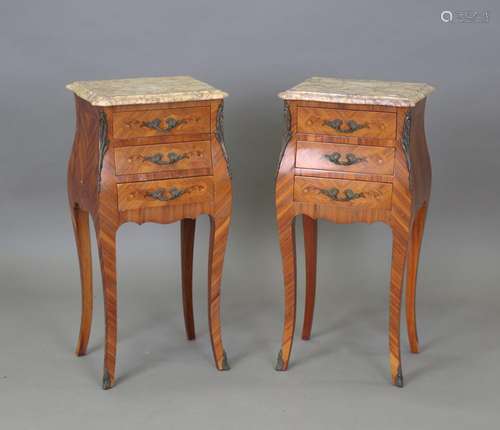 A pair of mid/late 20th century French kingwood and foliate ...