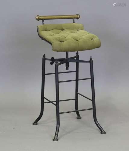 A late Victorian cast iron revolving 'Simplex' music stool b...