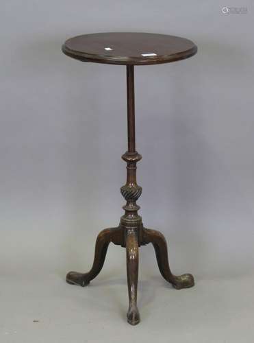 An early George III mahogany kettle stand or wine table base...