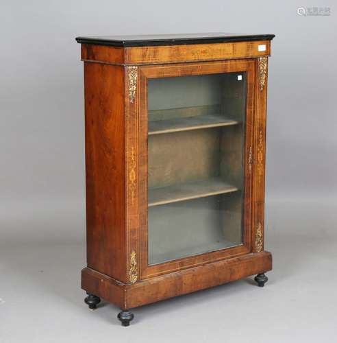 A late Victorian walnut and gilt metal mounted pier cabinet,...