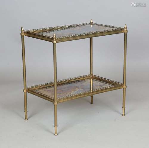 A late 20th century gilt brass and mirrored glass two-tier é...