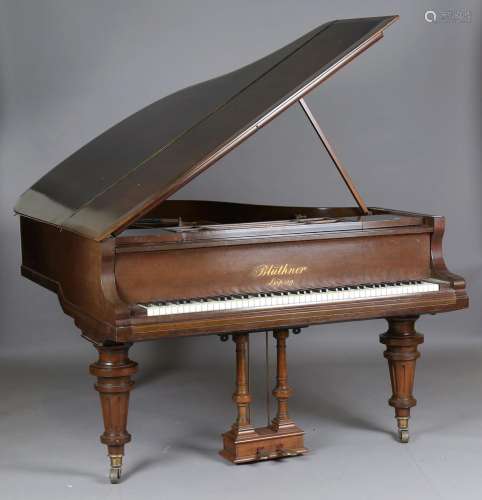 An early 20th century walnut cased boudoir grand piano by Bl...