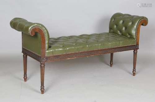 A 20th century Neoclassical Revival mahogany window seat, up...