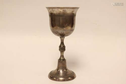 Good Early Judaic European Silver Footed Cup