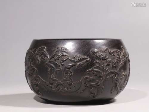 Chinese Zitan Wood Hand Carved  Alms Bowl