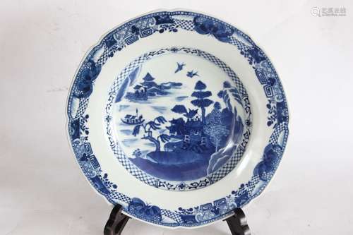 Chinese Blue and White Porcelain Plate