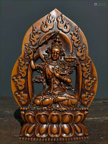 Chinese Huangyang Wood Carved Buddha