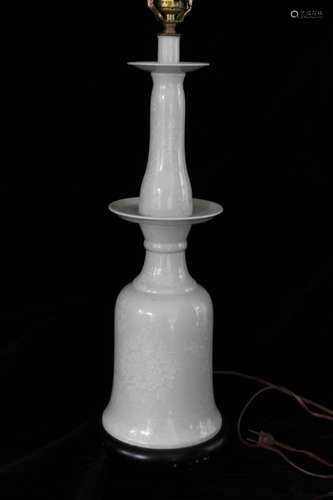 Chinese White Glazed Porcelain Table Lamp